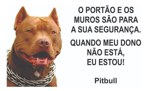 Placa Pitbull Alto Padrão De Impressão 40x24 Premium White