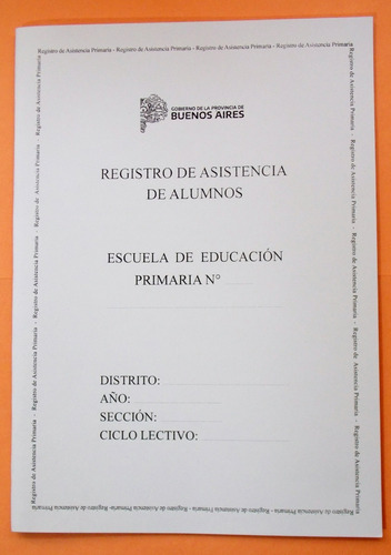 Registro De Asistencia Nivel Primario X 6 Unidades