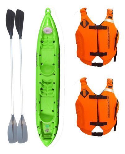 Combo Kayak Sportkayaks Sk2 Doble Chaleco Pro Silbato