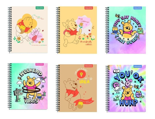 Cuaderno Universitario Proarte 100h 7mm Winnie Pooh Pack 5