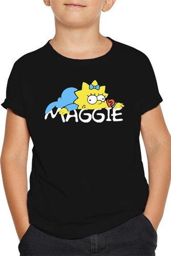 Polera Negra Niño O Niña - Maggie Simpson - Los Simpson D2