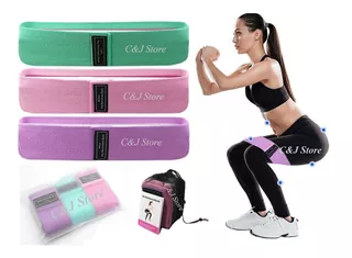 Bandas De Resistencia Set 3 Niveles Hip Bands, Yoga, Pilates