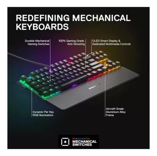 Teclado Mecanico 80% Tkl Smart Display Steelseries Apex 7 Us
