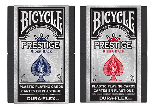 Baralho Bicycle  Prestige Dura-flex 100%  Plastico  - Par