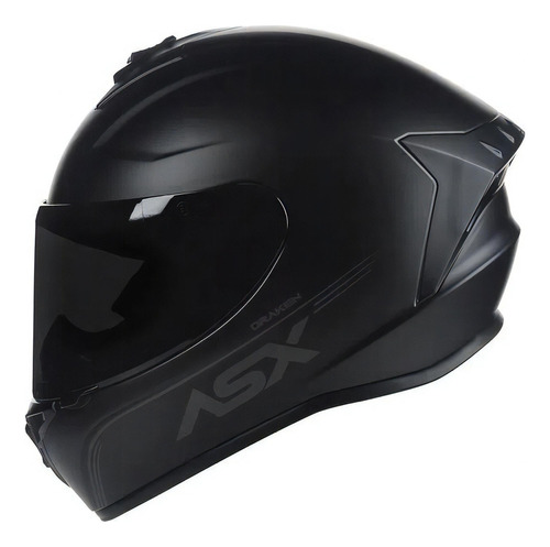 Capacete Asx Draken Solid Preto Fosco + Viseira Fumê Tamanho do capacete 58-M