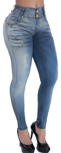 Calça Feminina Cigarrete Jeans C/lycra Bojo + Cinto