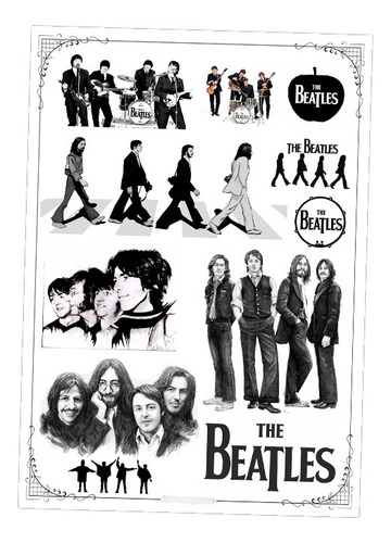 The Beatles #02! Lámina Para Transferencias 21 X 29 Cm