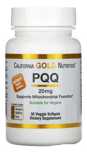 Pqq Pirroloquinolina Quinona Vegano 20mg 30 Softgels