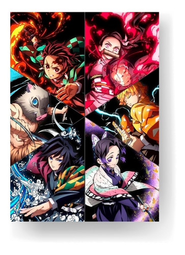 Anime Cuadro Madera En Vinilo  Kimetsu No Yaiba Tanjiro