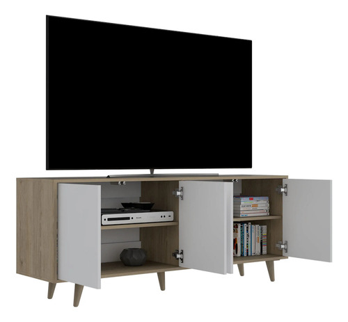 Mueble Mesa P/ Tv 50puLG Bora Rovere Madera Mdp Excelsior