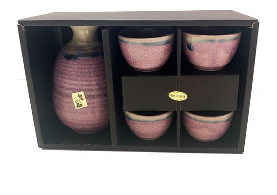 Exquisito flores de cerámica sake japonés conjunto w/4 vasos de chupito/vasos cuenco de servir jarra de calentador de cartucho 