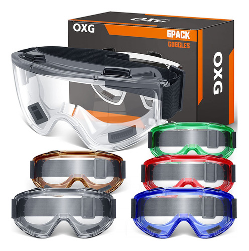 Oxg Paquete De 6 Gafas De Seguridad Ansi Z87.1, Gafas De Seg