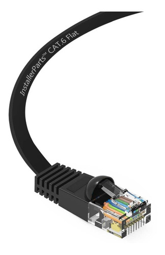 Paquete De 10 Cable Ethernet Cat6 Cable Plano 1.5 Ft  N...