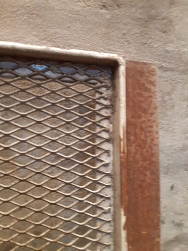 Reja Hierro Marco Angulo Y Tejido 1,06 X 0,98 Metro De Alto Blanco (Usado)