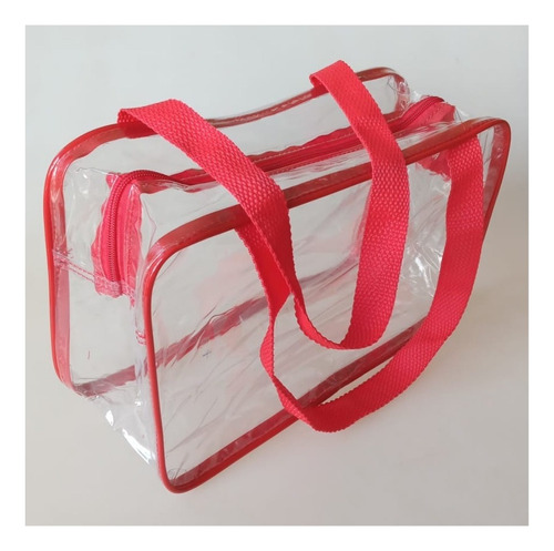 Necessaire Transparente Organizadora Grande | Linda! Cor Vermelho