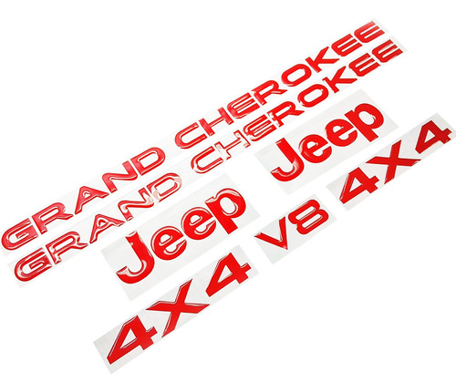 Grand Cherokee Limited Jeep Emblemas Kit Rojo Calcomanía