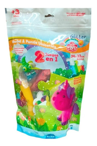 Set Dido Model & Puzzle Unicornio Masas Brillo Rompecabezas