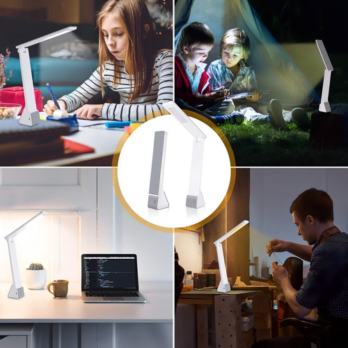 Lampara Escritorio Led Velador 4w Autonomo Bateria Usb Tbcin DLAMP-G Color de la estructura Blanco Color de la pantalla Gris y Blanco