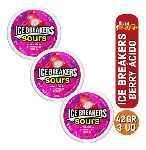 Caramelos Ice Breakers Berry Acidos 42 Gr