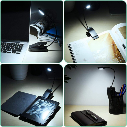 Luz Del Libro Recargable 7 Led,de Intensidad Regulable Luz