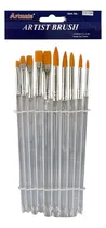 Comprar Set 10 Pinceles Mango Transparente Redondos Y Chatos Artmate