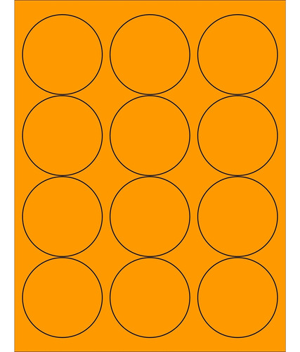 Etiqueta Laser Circular 2 1 1200 Unidad Color Naranja