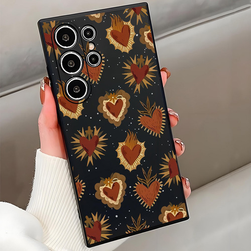 Un Teléfono Tipo Lobo De Silicona Negro Con Forma De Corazón De Estilo Vintage Con Funciones A Prueba De Golpes, Compatible Con Apple, Compatible Con