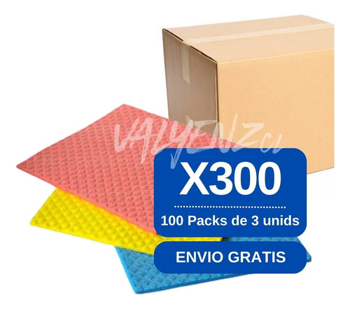 Paño Esponja Ultra Absorbente Biodegrable X300 - Al Mayor