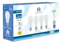 Comprar Foco led Madtronix PIR Bulbo color blanco frío 9W 220V 6500K 900lm por 4 unidades