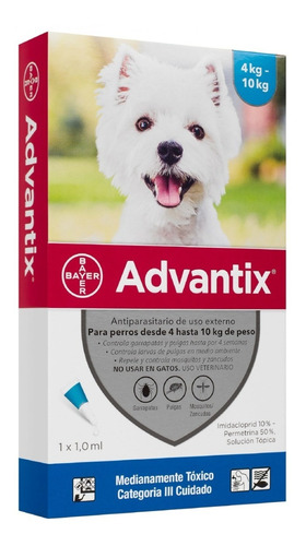 Advantix Bayer Antipulgas Para Perros Cachorros 4 - 10 Kg
