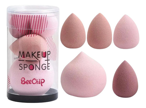 Kit 5 Beauty Blender 4 Mini Y 1 Gran Esponjas De Maquillaje 