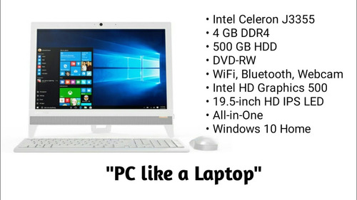 All In One Ideacentre 310-20iap Intel Celeron J3355, Ram 4gb (Usado)
