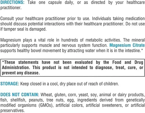 Xymogen Magnesium Citrate 120 Capsulas