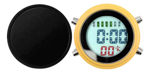 Mini Reloj De Motocicleta Reloj Impermeable Amarillo-negro