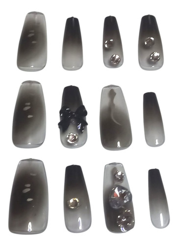 24 Piezas De Uñas Press-on Distintos Colores Uñas Postizas Modelo 3