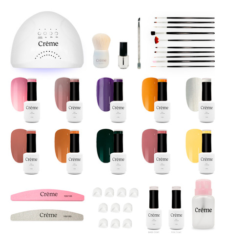 Kit Profesional Esmalte Gelish Lampara Uv Creme Todo En Uno