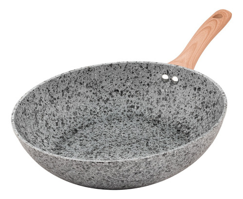 Wok Hudson Granito Stone Aluminio Forjado 28cm Antiadherente Color Gris