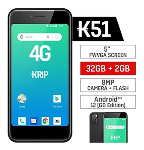 Telefono Celular Android Krip K51 4g 32gb 2gb Ram Dual Sim