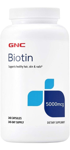 Gnc Biotin Apoyo Piel Uñas Cabello Sano 5000 Mcg 240 Cap