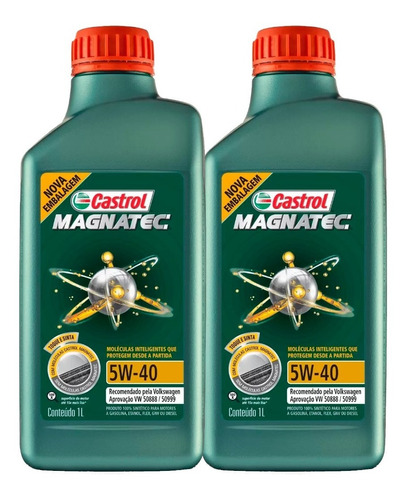 Kit Com 2 Óleo Motor Castrol Magnatec 5w40 100% Sintético 1l