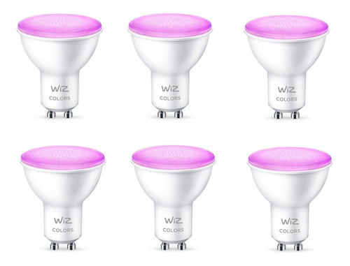 Ampolleta Led Wiz Wifi Color 4.9w Gu10 X6 Unidades