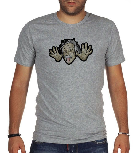 Remera De Hombre Albert Einstein Emoji Sacando Lengua