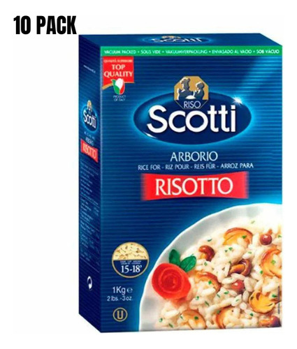 10 Pack Arroz Arborio Risotto Scotti Italia 1 Kilo