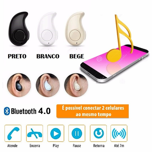 Mini Fone De Ouvido Sem Fio Bluetooth C/ Microfone Micro