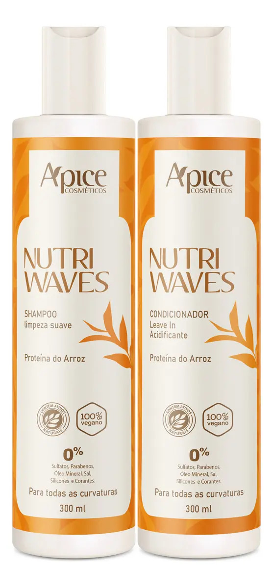 Kit Ápice Cosméticos Nutri Waves Shampoo, Condicionador