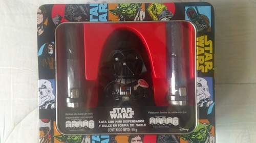 Star Wars Darth Vader Lata Con Minidispensador Y Sable Dulce