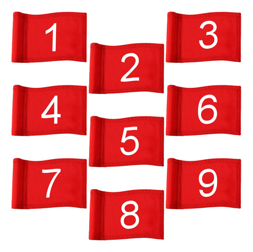 9 Banderas De Golf Numeradas Con Tubo Insertado 1-9 Banderas