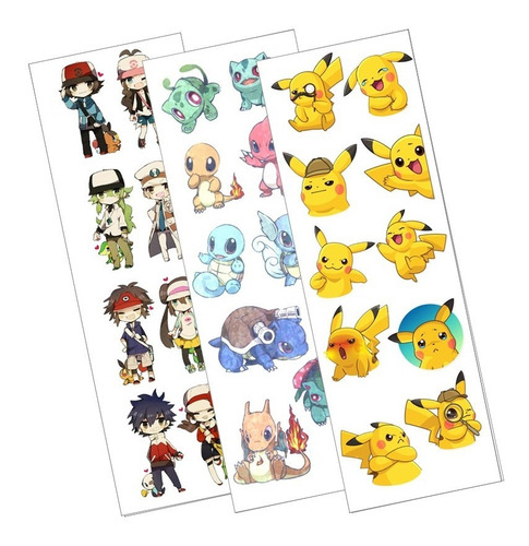 Plancha De Stickers De Anime De Pokemon Charizard Bulbasaur