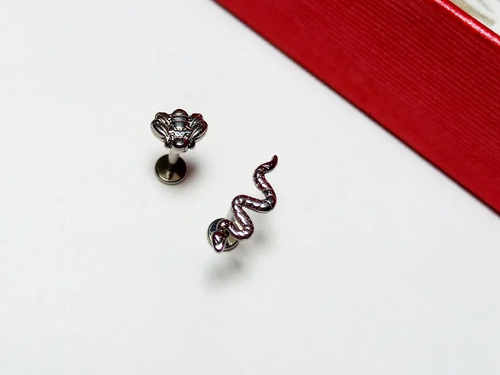 Labret Titanio F136 Snake / Bee. Silver. Importado.