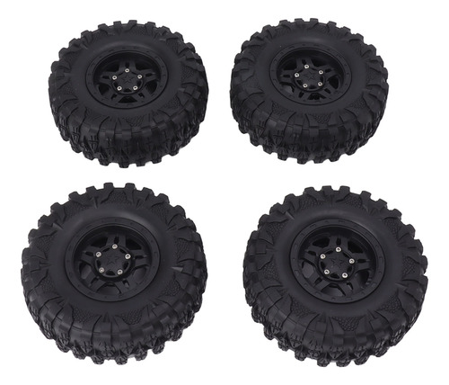 4 Unidades De Neumáticos Rc Tire De Caucho Negro De 2.2 PuLG